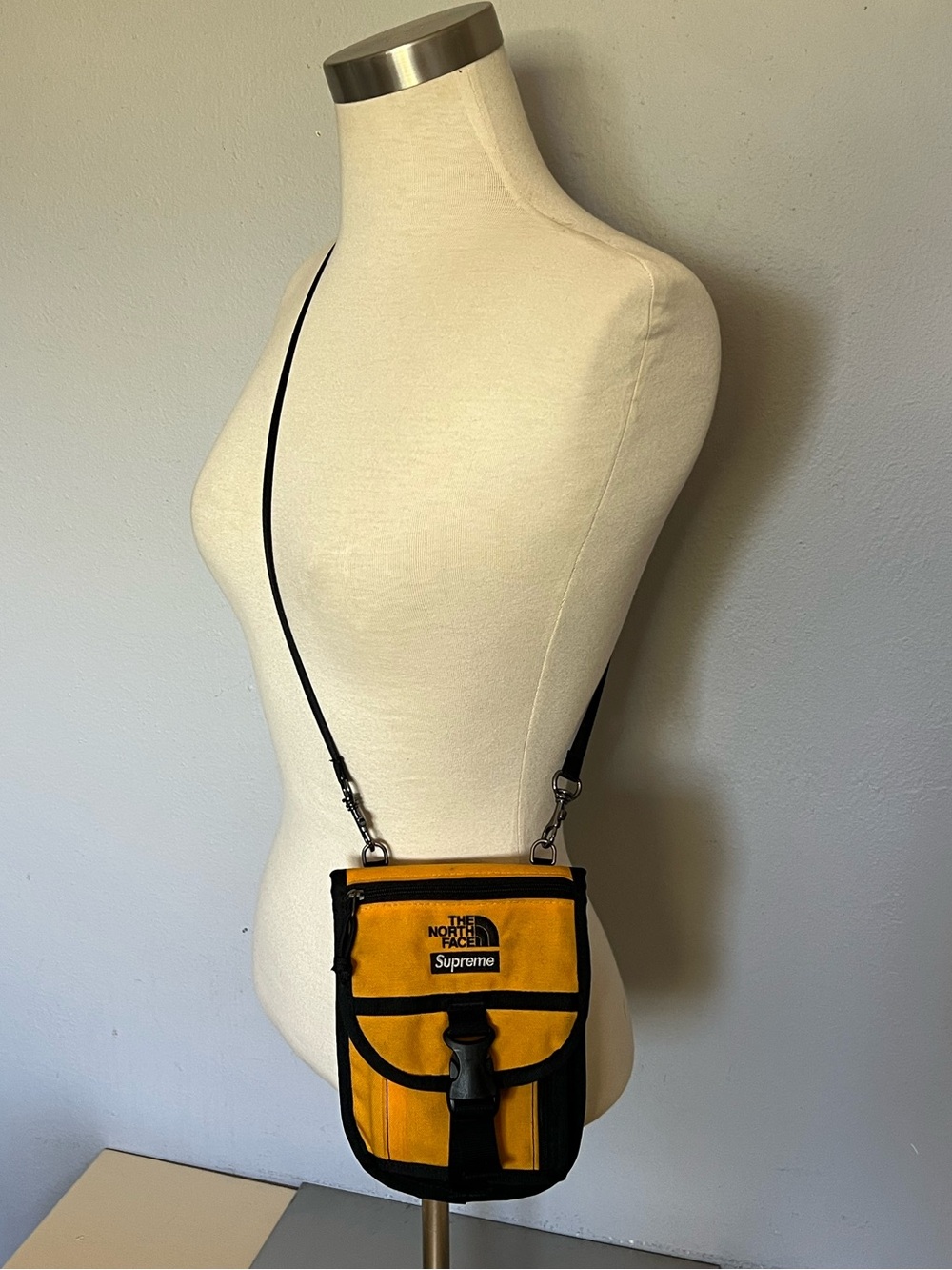 The North Face x Supreme Yellow Crossbody Belt Bag with Black Trim